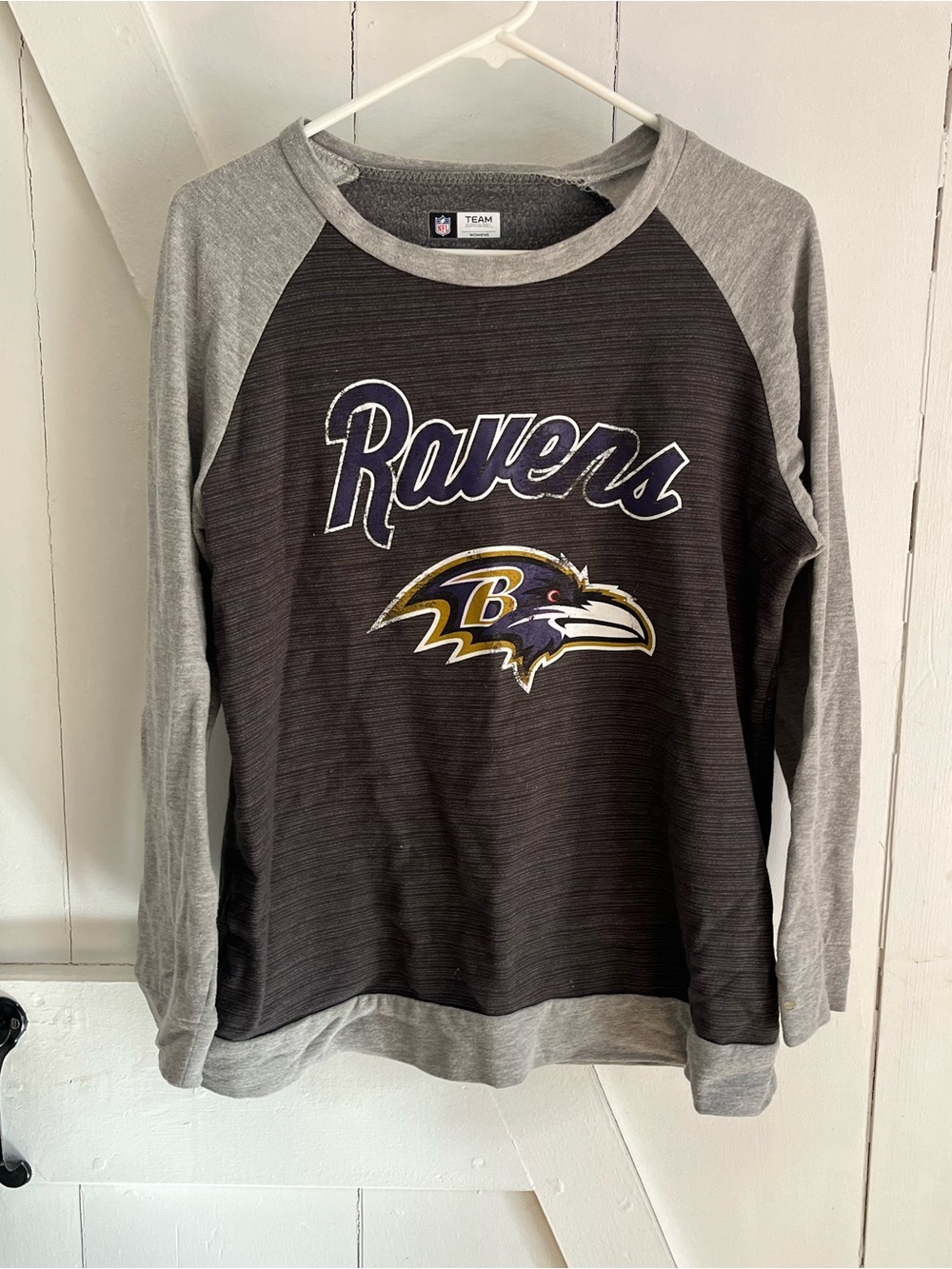 NFL Baltimore Ravens Long Sleeve Raglan Tee - Gray/Black